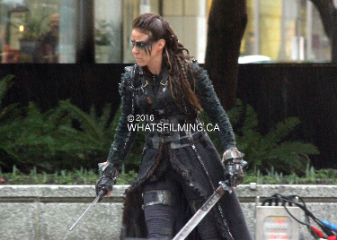 Lexa from The 100 Filming in Vancouver