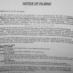 Fifty Shades Darker/Freed Filming Notice for March 4, 2016 at 120 Powell Street