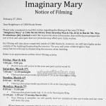 Imaginary Mary Filming at Kensington Place Nicola Street Vancouver March 5, 6, 7, 2016