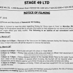 Once Upon A Time Filming Notice Vancouver Art Gallery March 28, 2016