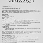 Arrow Filming Notice April 11, 2016 Byrne Creek Ravine Park Burnaby