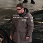 Stephen Amell rehearsing a scene