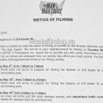 The Man in the High Castle Filming Notice May 10, 2016 Keefer Chinatown Vancouver