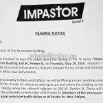 Impastor Filming Notice May 19, 2016 Vancouver Permanent Building W Pender St