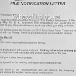 Fifty Shades Filming Notice May 24, 2016 Point Grey Road Kitsilano Vancouver