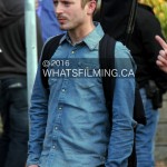 Elijah Wood as ‘Todd’ on set of Dirk Gently