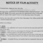 Dead of Summer Filming Notice June 13, 2016 Central Park Burnaby