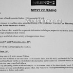 Travelers Filming Notice June 16, 2016 Ironworks Studio, Alexander St Vancouver