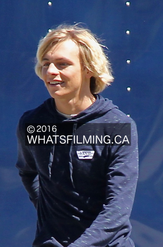 Ross Lynch in between takes during Status Update filming