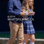 Ross Lynch & Brec Bassinger walking to set after break during Status Update filming