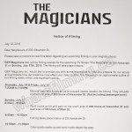 The Magicians Filming Notice July 17, 2016 Ironworks, Alexander Street, Vancouver