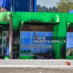 Power Rangers Movie: Fenix Jewlers set built at Boundary Rd & E Kent Ave