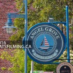 Power Rangers Movie: Angel Grove Boat Charters sign in Steveston Village