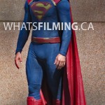 Tyler Hoechlin in the Superman Suit filming Supergirl in Vancouver