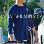 Grant Gustin as Barry Allen filming The Flash Season 3 Episode 2 in Vancouver