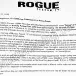 Rogue Filming Notice August 15, 2016 on Homer St in Yaletown Vancouver