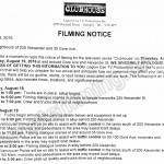 Legion Filming Notice August 18-19, 2016 Alexander St & Gore St in Vancouver