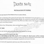 Death Note Filming Notice August 31, 2016 at 0 Block E Cordova Street in Gastown, Vancouver