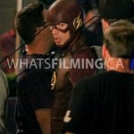 Grant Gustin in between takes