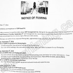 The Arrangement Filming Notice September 6, 2016 at 100 Powell St in Gastown, Vancouver