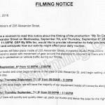 My So Called Wife Filming Notice September 7-8, 2016 at Ironworks Studio on Alexander St in Vancouver