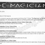 The Magicians Filming Notice September 13, 2016 at Gabriola House on Davie St in Vancouver