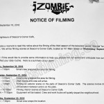 iZombie Filming Notice September 21, 2016 at Deacon’s Corner Cafe on Main St in Vancouver