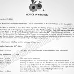 The Romeo Section Filming Notice September 23, 2016 at Penthouse Nightclub & Granville Room in Vancouver