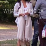 Karen David was all smiles in between takes while filming Once Upon a Time Season 6 Episode 5