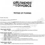 Girlfriends Guide to Divorce Filming Notice October 17, 2016 at 494/460 Railway St in Vancouver