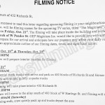 The Magicians Filming Notice October 21, 2016 at Century House on Richards St in Vancouver