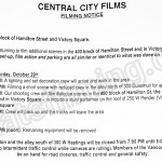 The Flash Filming Notice October 28th at 400 Hamilton St & Victory Square in Vancouver