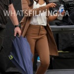 Candice Patton arriving on set of The Flash