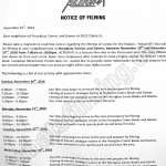 Action #1 Filming Notice November 20-23, 2016 at Hourglass Comics on Clarke St in Port Moody