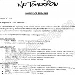 No Tomorrow Filming Notice November 22-23, 2016 at 7337 N Fraser Way in Burnaby