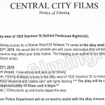 The Flash Filming Notice November 23, 2016 at Penthouse Nightclub on Seymour St in Vancouver