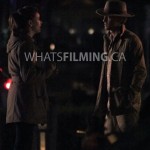 Caitlin Snow (Danielle Panabaker) and Julian Albert (Tom Felton) filming a dialogue scene for The Flash season 3 episode 13 in Vancouver