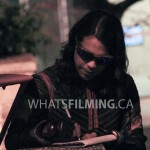 Carlos Valdes signing autographs in the Vibe suit while on set of The Flash season 3 episode 13 in Vancouver